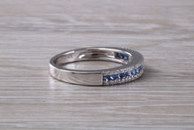 Load image into Gallery viewer, Beautiful Blue Sapphire and Diamond set Eternity Ring