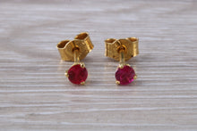 Load image into Gallery viewer, Natural Burmese Ruby set 18ct Yellow Gold Earrings