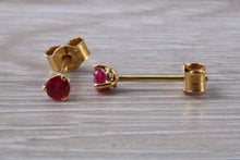 Load image into Gallery viewer, Natural Burmese Ruby set 18ct Yellow Gold Earrings