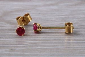Natural Burmese Ruby set 18ct Yellow Gold Earrings