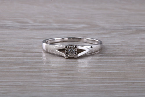 Petite and Simple Diamond set White Gold Ring
