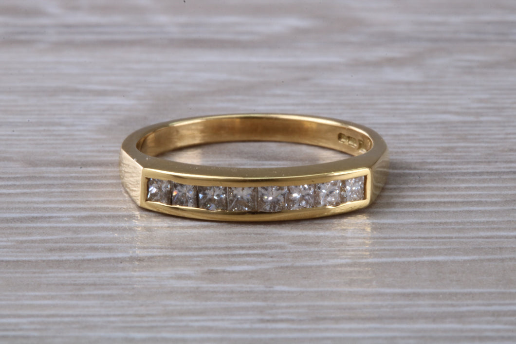 Traditional Half carat Square Princess cut Diamond set Eternity Ring