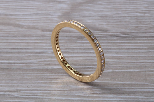 Full Circle Diamond set 18ct Yellow Gold 3 mm Wide Band
