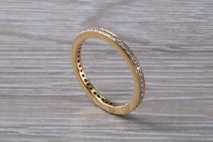 Full Circle Diamond set 18ct Yellow Gold 3 mm Wide Band