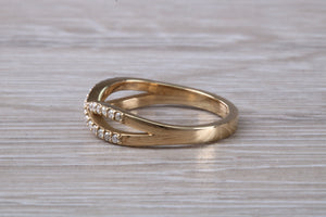 Diamond Crossover set 18ct Yellow Gold Ring
