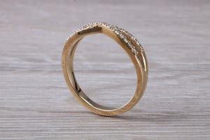 Diamond Crossover set 18ct Yellow Gold Ring