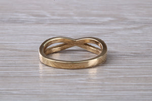Diamond Crossover set 18ct Yellow Gold Ring