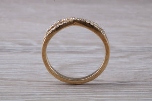 Diamond Crossover set 18ct Yellow Gold Ring