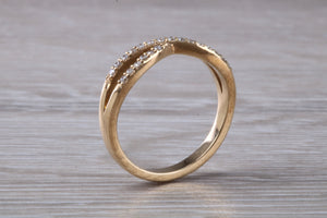 Diamond Crossover set 18ct Yellow Gold Ring