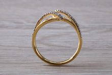 Load image into Gallery viewer, 18ct Rose gold Diamond set band with a hammered matt finish, very unusual design, just the perfect dress or statement ring