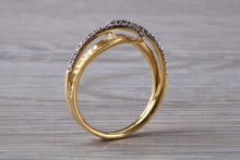 Load image into Gallery viewer, 18ct Rose gold Diamond set band with a hammered matt finish, very unusual design, just the perfect dress or statement ring