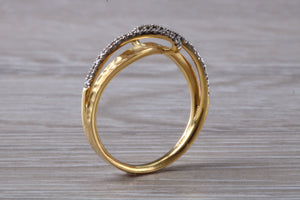 18ct Rose gold Diamond set band with a hammered matt finish, very unusual design, just the perfect dress or statement ring