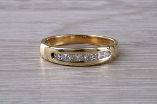 Traditional Princess cut Diamond set 18ct Gold Eternity Ring