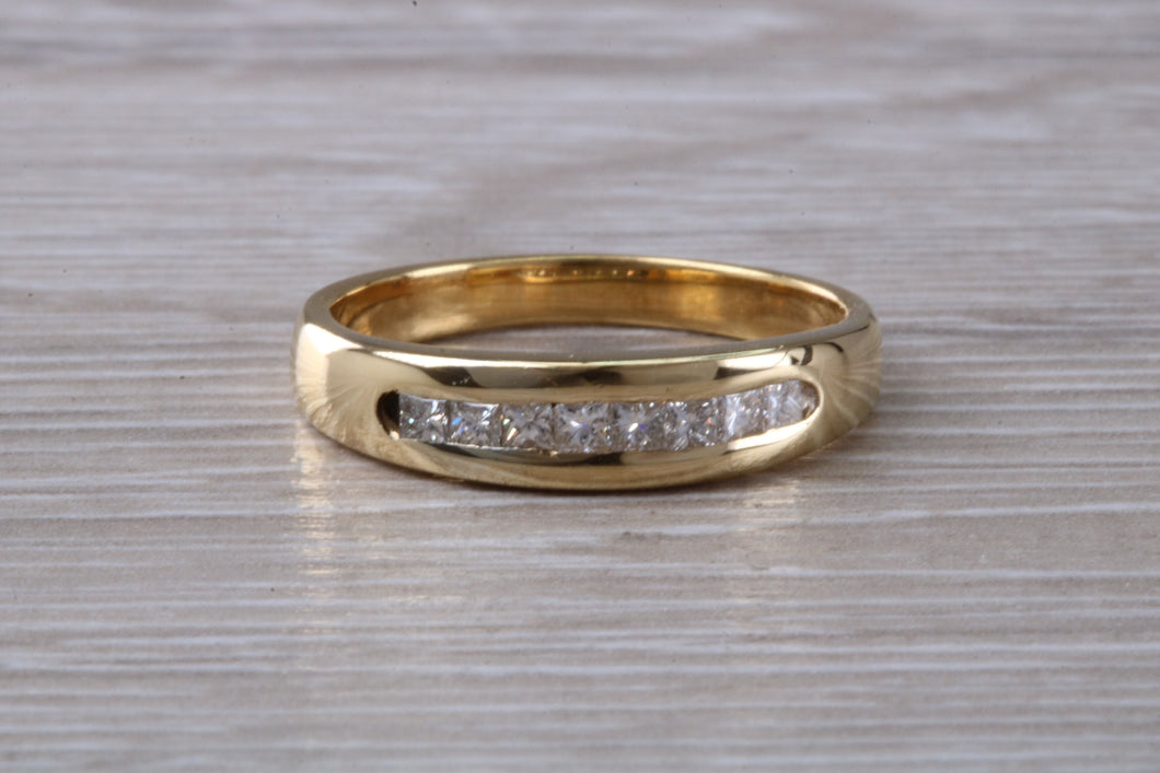 Traditional Princess cut Diamond set 18ct Gold Eternity Ring