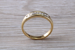Traditional Princess cut Diamond set 18ct Gold Eternity Ring