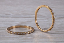 Load image into Gallery viewer, Matching set of Two 18ct Rose Gold Diamond set Bands