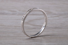 Load image into Gallery viewer, Dainty Diamond set band 18ct White Gold Band