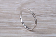 Load image into Gallery viewer, Dainty Diamond set band 18ct White Gold Band