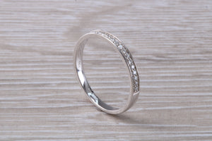 Dainty Diamond set band 18ct White Gold Band