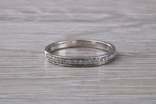 Load image into Gallery viewer, Dainty Diamond set band 18ct White Gold Band