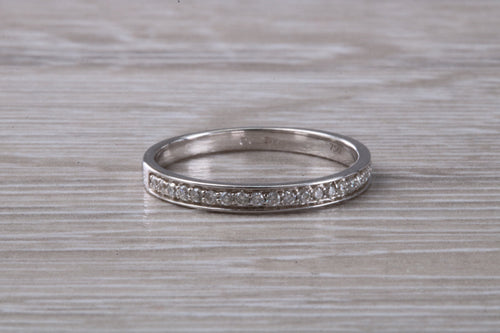 Dainty Diamond set band 18ct White Gold Band