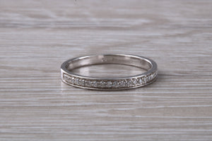 Dainty Diamond set band 18ct White Gold Band