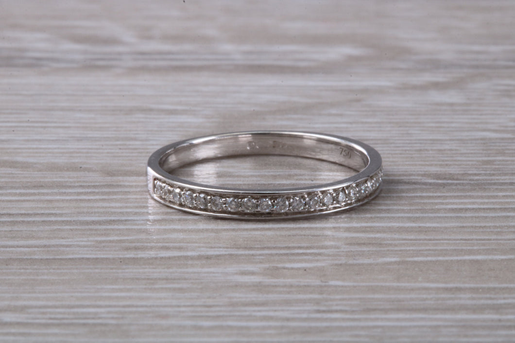 Dainty Diamond set band 18ct White Gold Band