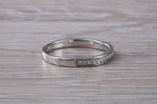 Load image into Gallery viewer, Dainty Diamond set band 18ct White Gold Band