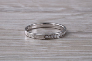 Dainty Diamond set band 18ct White Gold Band