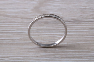 Dainty Diamond set band 18ct White Gold Band