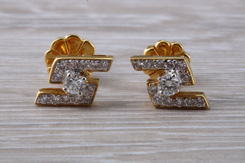 Diamond stud Earrings 18ct Yellow Gold