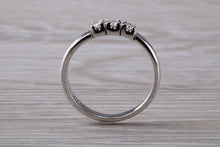 Load image into Gallery viewer, Petite Diamond set 18ct White Gold Trilogy Ring