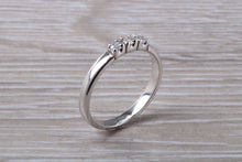 Load image into Gallery viewer, Petite Diamond set 18ct White Gold Trilogy Ring