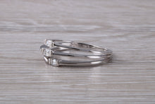 Load image into Gallery viewer, Very Unusual Baguette cut Diamonds set 18ct White Gold Ring
