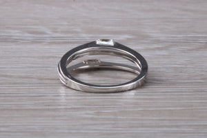 Very Unusual Baguette cut Diamonds set 18ct White Gold Ring