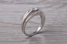 Load image into Gallery viewer, Very Unusual Baguette cut Diamonds set 18ct White Gold Ring