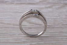 Load image into Gallery viewer, Very Unusual Baguette cut Diamonds set 18ct White Gold Ring