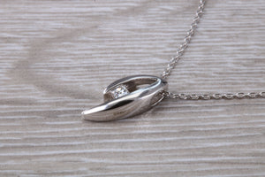 Diamond solitaire necklace, square princess cut diamond in 18ct white gold,just has to be the perfect gift choice