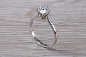 One carat Moissanite Diamond set in a Six Claw Solitaire