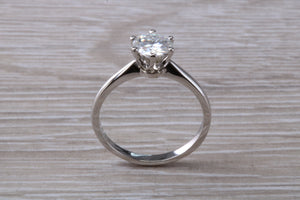 One carat Moissanite Diamond set in a Six Claw Solitaire