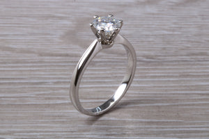 One carat Moissanite Diamond set in a Six Claw Solitaire