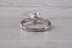 One carat Moissanite Diamond set in a Six Claw Solitaire