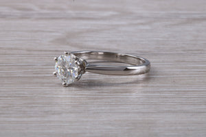 One carat Moissanite Diamond set in a Six Claw Solitaire