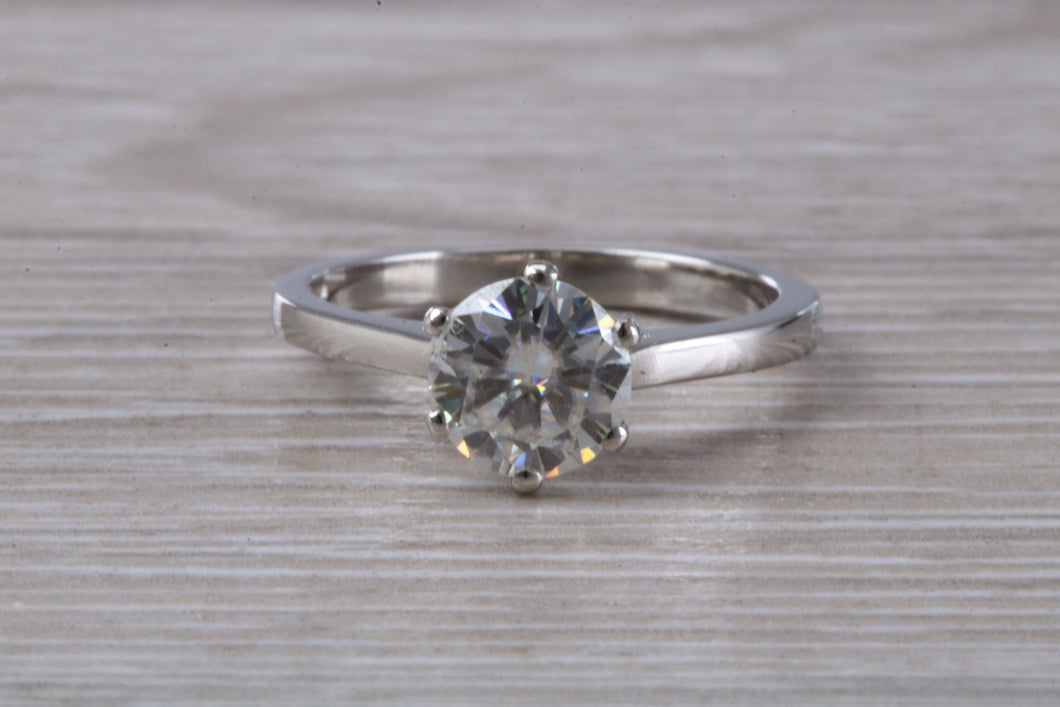 One carat Platinum Diamond Solitaire, set in six Claw Ring, Simple and Elegant Solitaire