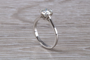 One carat Platinum Diamond Solitaire, set in six Claw Ring, Simple and Elegant Solitaire