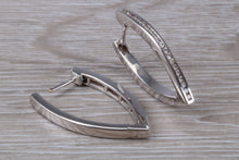 Load image into Gallery viewer, Very long Diamond set half hoop earrings. 18ct Gold with Latchback fittings, very very dressy earrings with top F VS1 grade Diamonds