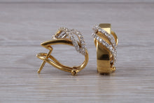 Load image into Gallery viewer, Dressy Diamond set 18ct Yellow Gold Hoop Earrings