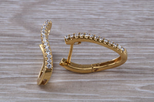 Diamond set Dressy 18ct Yellow Gold Hoop Earrings
