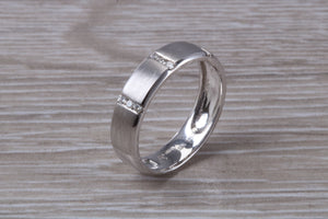 5 mm Wide Diamond set 18ct White Gold Wedding Band