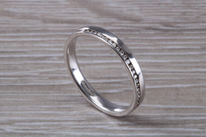 Full Circle Diamond set 3mm Wide White Gold Band